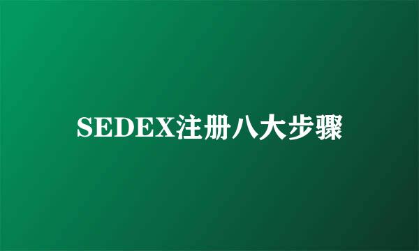 SEDEX注册八大步骤