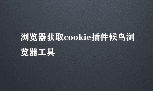 浏览器获取cookie插件候鸟浏览器工具