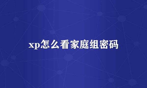 xp怎么看家庭组密码