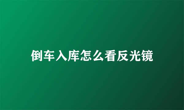 倒车入库怎么看反光镜