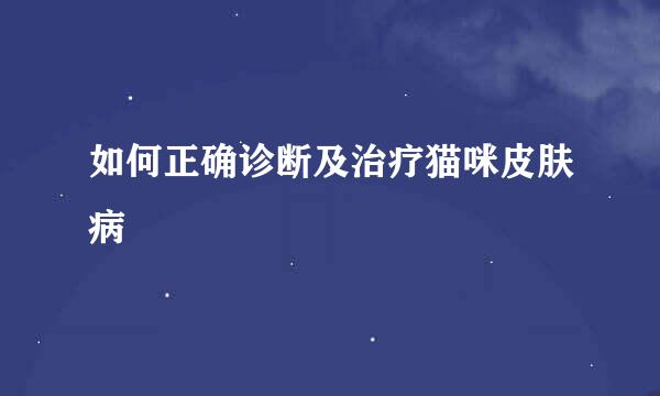 如何正确诊断及治疗猫咪皮肤病