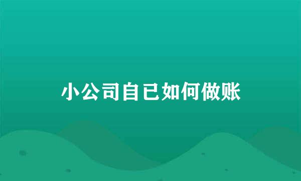 小公司自已如何做账