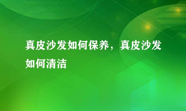 真皮沙发如何保养，真皮沙发如何清洁