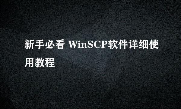 新手必看 WinSCP软件详细使用教程