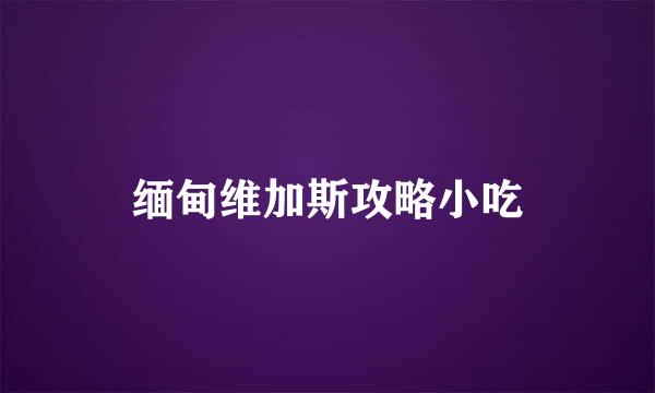 缅甸维加斯攻略小吃