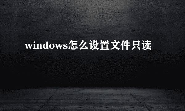 windows怎么设置文件只读