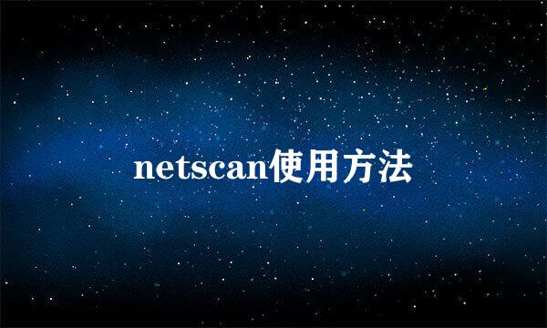 netscan使用方法