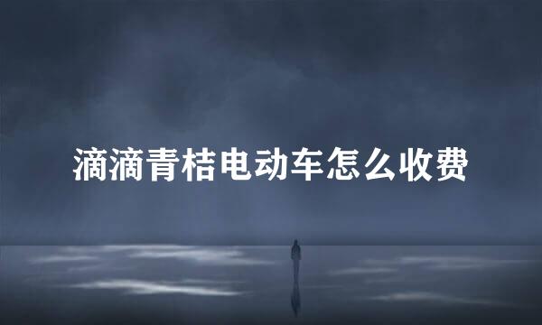 滴滴青桔电动车怎么收费