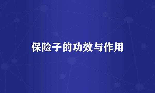保险子的功效与作用