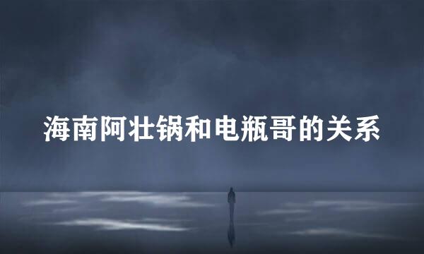 海南阿壮锅和电瓶哥的关系