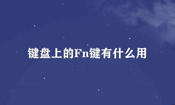 键盘上的Fn键有什么用