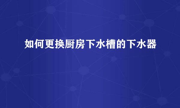 如何更换厨房下水槽的下水器