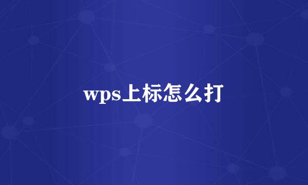 wps上标怎么打