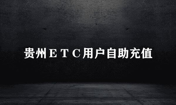 贵州ＥＴＣ用户自助充值