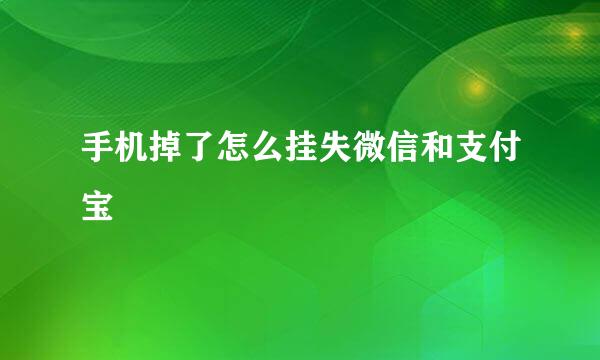 手机掉了怎么挂失微信和支付宝