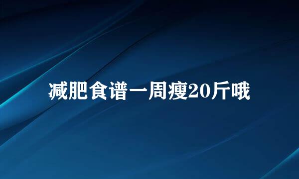 减肥食谱一周瘦20斤哦