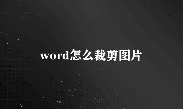 word怎么裁剪图片