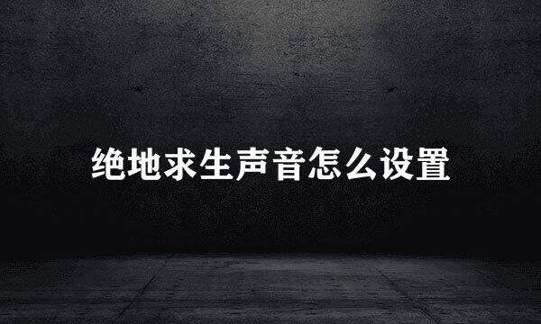 绝地求生声音怎么设置