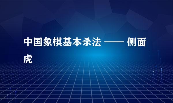 中国象棋基本杀法 —— 侧面虎