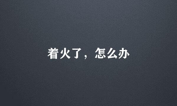 着火了，怎么办