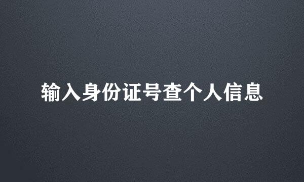 输入身份证号查个人信息