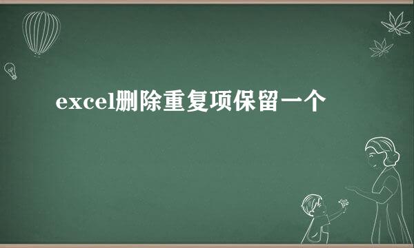 excel删除重复项保留一个