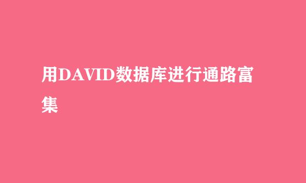 用DAVID数据库进行通路富集