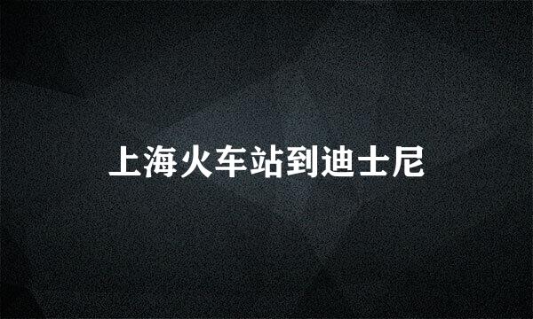上海火车站到迪士尼