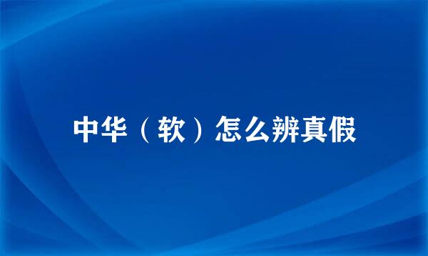 中华（软）怎么辨真假