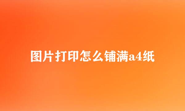 图片打印怎么铺满a4纸