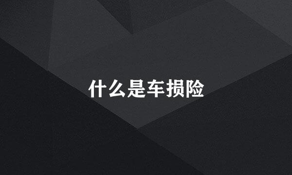 什么是车损险
