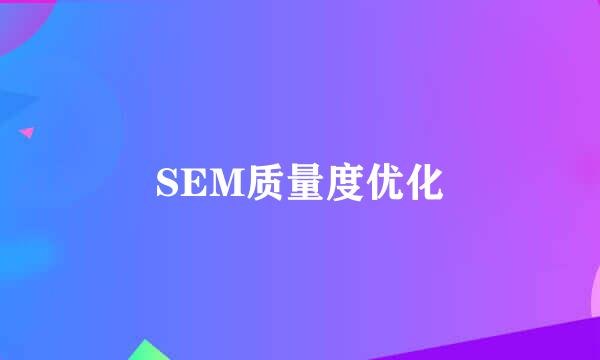 SEM质量度优化