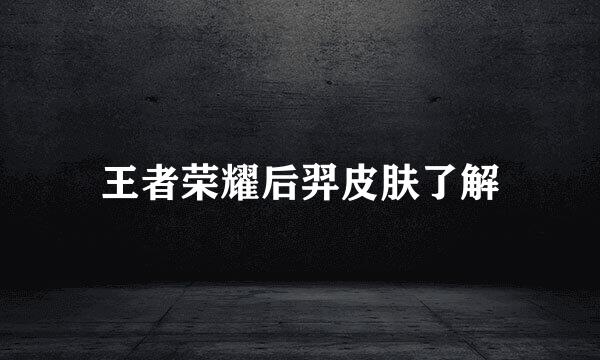 王者荣耀后羿皮肤了解