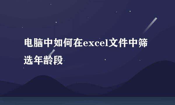 电脑中如何在excel文件中筛选年龄段