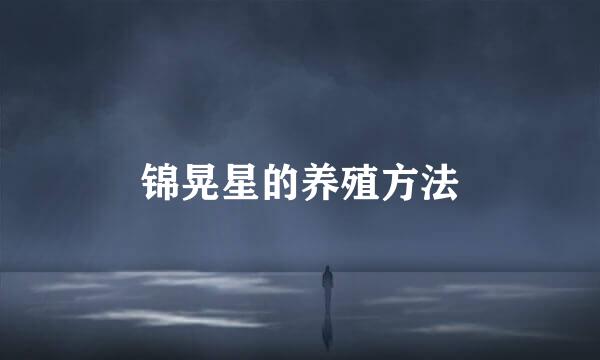锦晃星的养殖方法