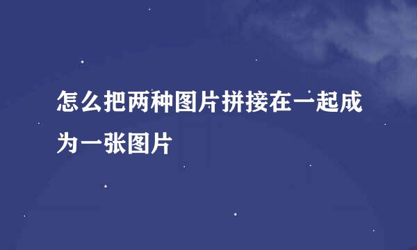 怎么把两种图片拼接在一起成为一张图片