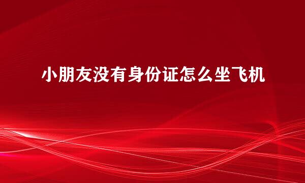 小朋友没有身份证怎么坐飞机