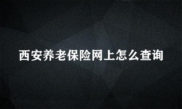 西安养老保险网上怎么查询