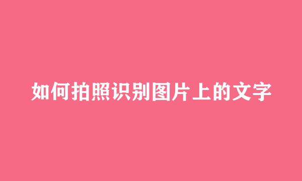 如何拍照识别图片上的文字