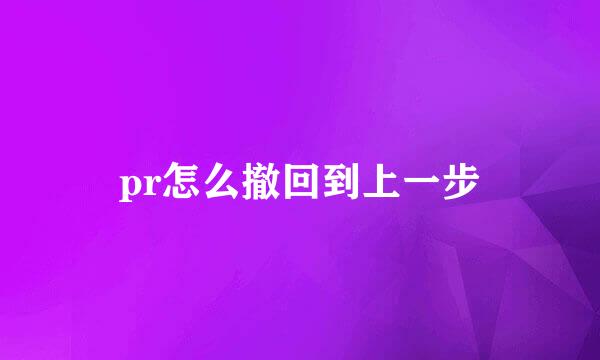pr怎么撤回到上一步