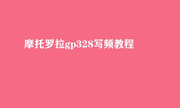 摩托罗拉gp328写频教程