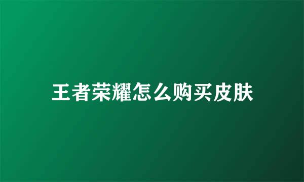 王者荣耀怎么购买皮肤
