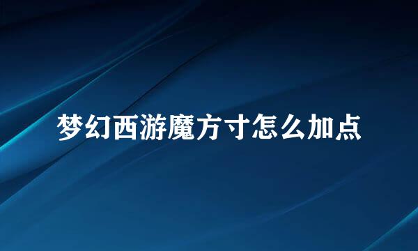 梦幻西游魔方寸怎么加点