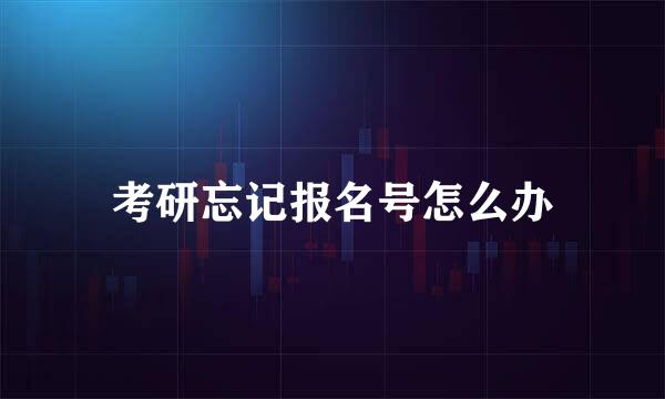 考研忘记报名号怎么办