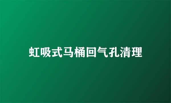 虹吸式马桶回气孔清理