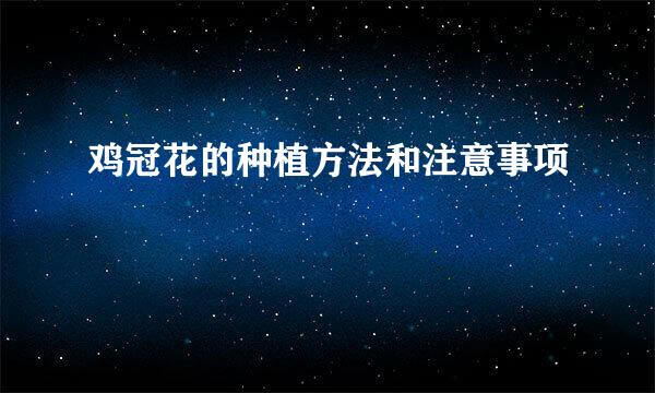 鸡冠花的种植方法和注意事项