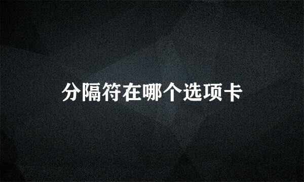 分隔符在哪个选项卡