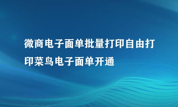 微商电子面单批量打印自由打印菜鸟电子面单开通