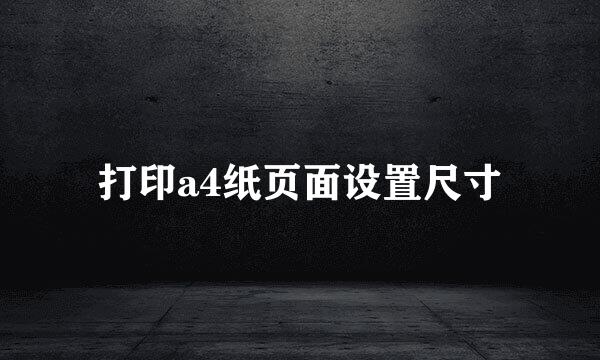 打印a4纸页面设置尺寸