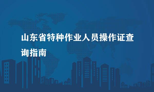 山东省特种作业人员操作证查询指南